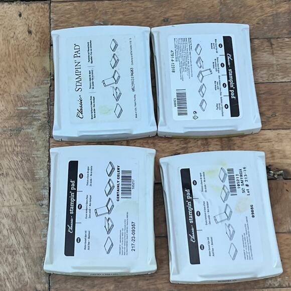 Retired Classic Stampin’ Up Ink Pad Set of 4 Green & Yellow Water-Based Dye Ink - Picture 5 of 5